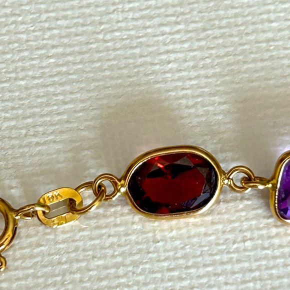 18K Gold Semi-Precious Gem Bracelet & Charm - Picture 4 of 4